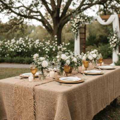 venta de manteles de yute para bodas y eventos en Guadalajara