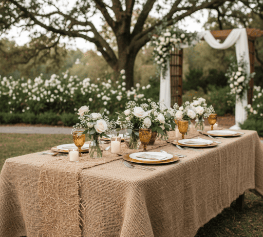 venta de manteles de yute para bodas y eventos en Guadalajara