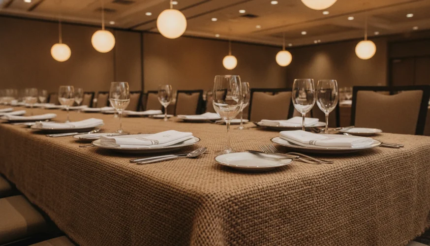 Mantel de Yute: Reduzca 40% Costos de Reposición Anual en Eventos